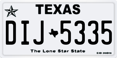 TX license plate DIJ5335