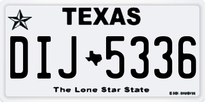 TX license plate DIJ5336