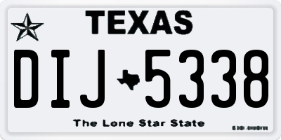 TX license plate DIJ5338
