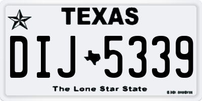 TX license plate DIJ5339