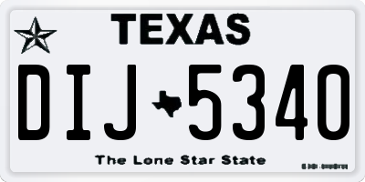 TX license plate DIJ5340