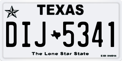 TX license plate DIJ5341