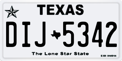 TX license plate DIJ5342