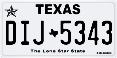 TX license plate DIJ5343