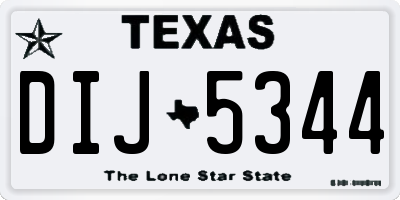 TX license plate DIJ5344