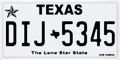 TX license plate DIJ5345