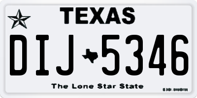 TX license plate DIJ5346