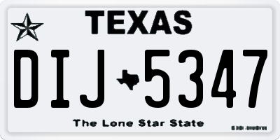 TX license plate DIJ5347