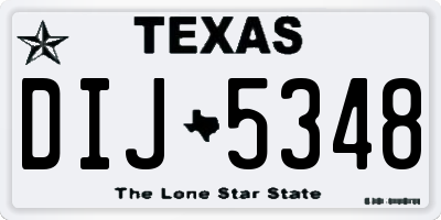 TX license plate DIJ5348