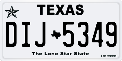 TX license plate DIJ5349