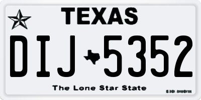 TX license plate DIJ5352