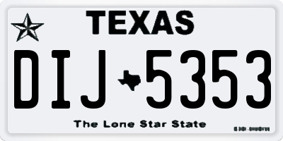 TX license plate DIJ5353