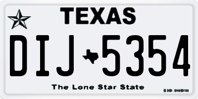 TX license plate DIJ5354