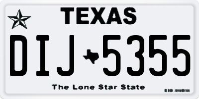 TX license plate DIJ5355