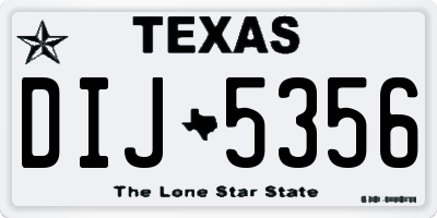 TX license plate DIJ5356