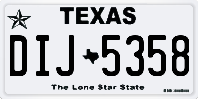 TX license plate DIJ5358