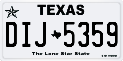 TX license plate DIJ5359