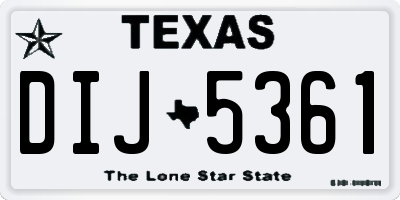 TX license plate DIJ5361