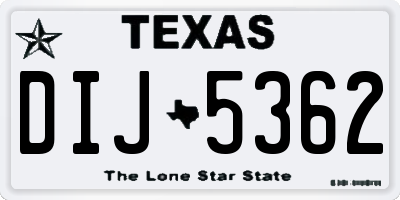 TX license plate DIJ5362
