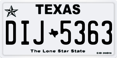 TX license plate DIJ5363