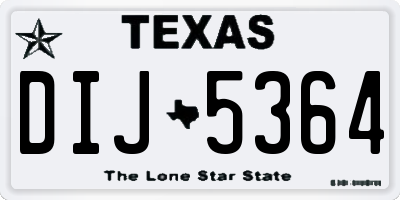 TX license plate DIJ5364