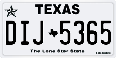 TX license plate DIJ5365