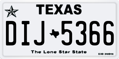 TX license plate DIJ5366