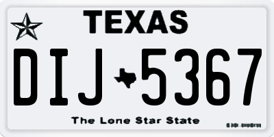 TX license plate DIJ5367