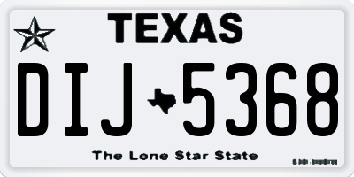 TX license plate DIJ5368