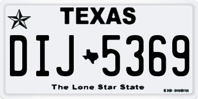 TX license plate DIJ5369