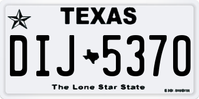 TX license plate DIJ5370