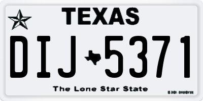 TX license plate DIJ5371