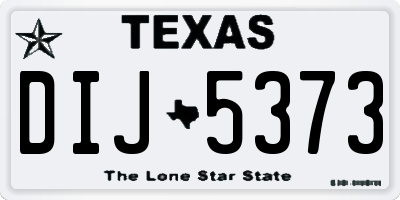 TX license plate DIJ5373