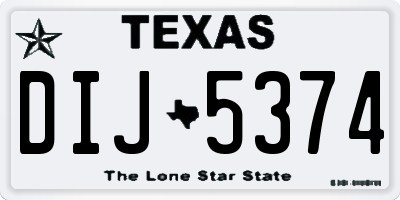 TX license plate DIJ5374
