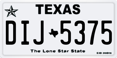TX license plate DIJ5375