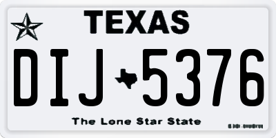 TX license plate DIJ5376