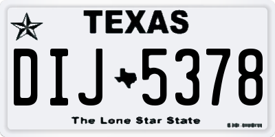 TX license plate DIJ5378