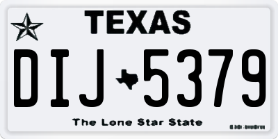 TX license plate DIJ5379