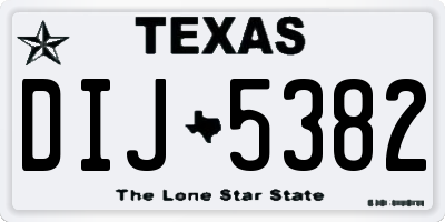 TX license plate DIJ5382