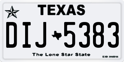 TX license plate DIJ5383