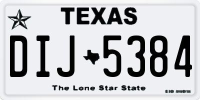 TX license plate DIJ5384