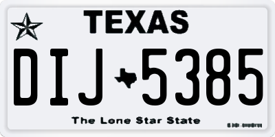 TX license plate DIJ5385