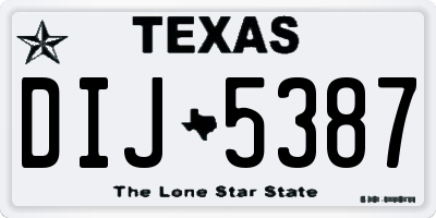 TX license plate DIJ5387