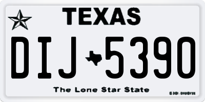 TX license plate DIJ5390