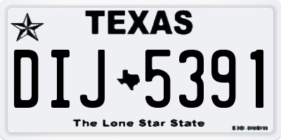 TX license plate DIJ5391
