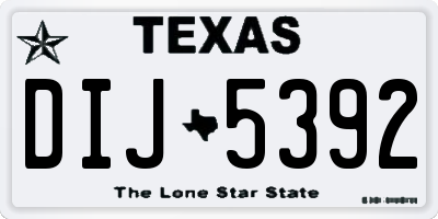 TX license plate DIJ5392