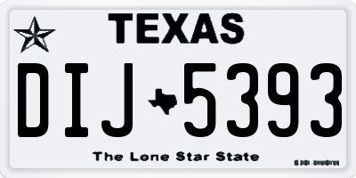 TX license plate DIJ5393