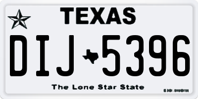 TX license plate DIJ5396