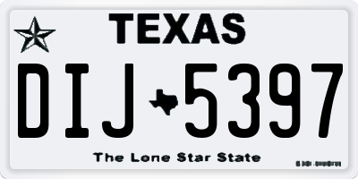 TX license plate DIJ5397