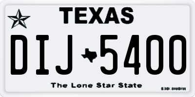 TX license plate DIJ5400